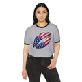 American Flag Kiss Ringer T-Shirt