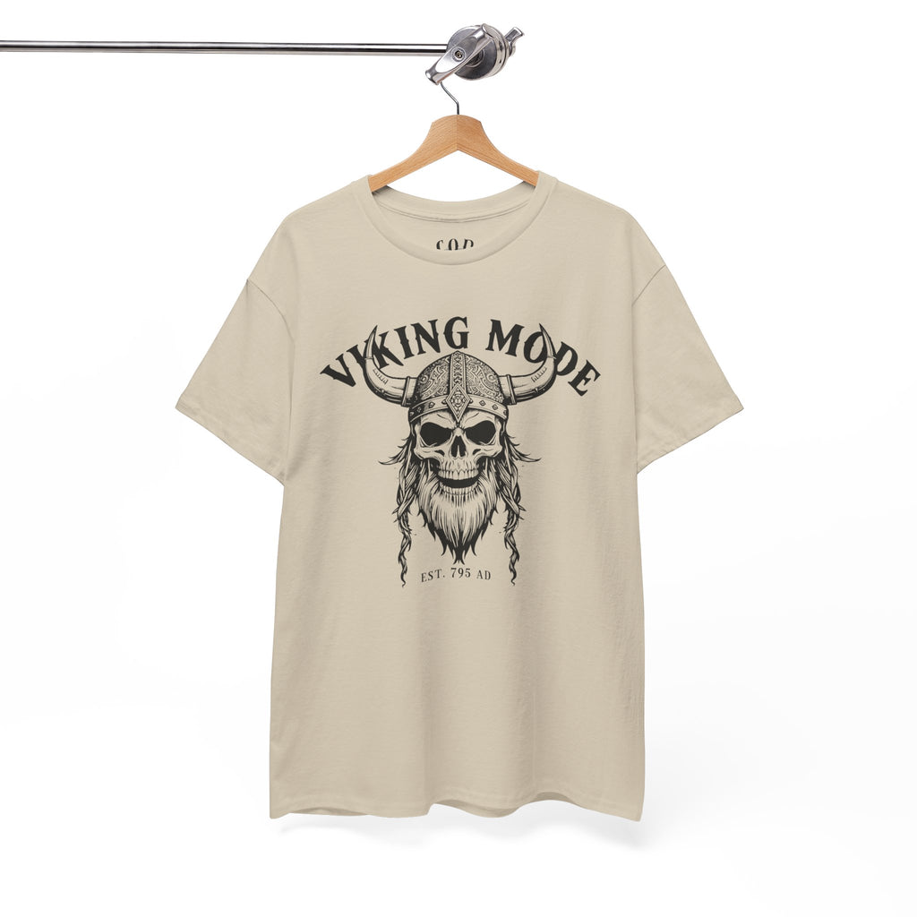 Viking Mode Skull Viking T-shirt | Norse Helmet Skull Graphic Tee