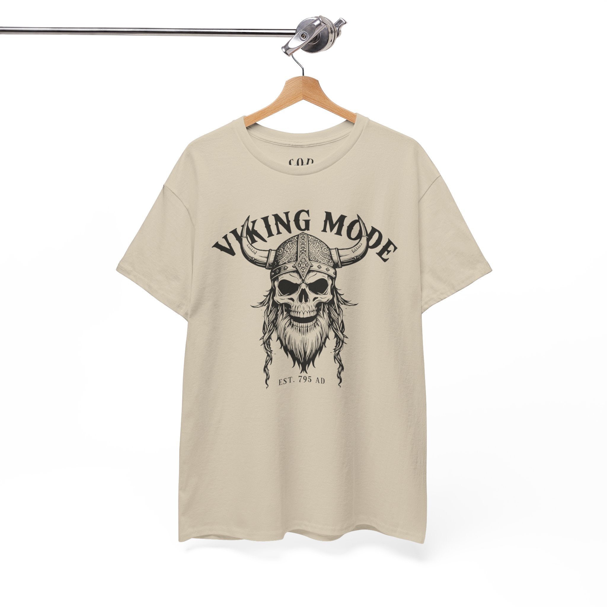 Viking Mode Skull Viking T-shirt | Norse Helmet Skull Graphic Tee