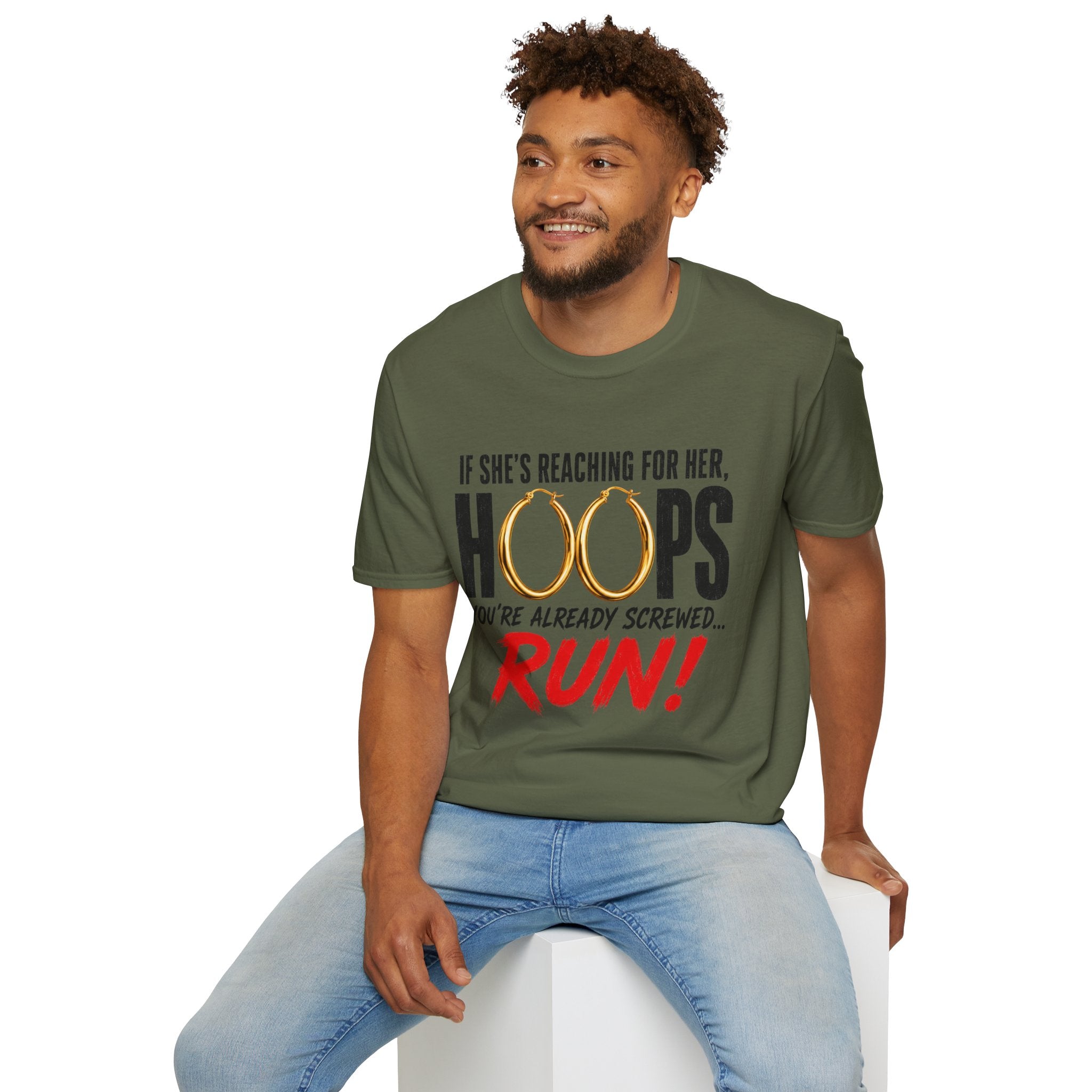 T-Shirt — "If She's Reaching for Her Hoops" Graphic Tee