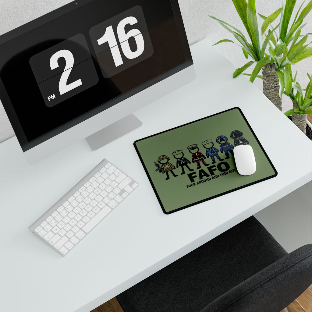 FAFO Military Crew Desk Mat — "Fuck Around and Find Out" Tactical Gaming/Office Mousepad