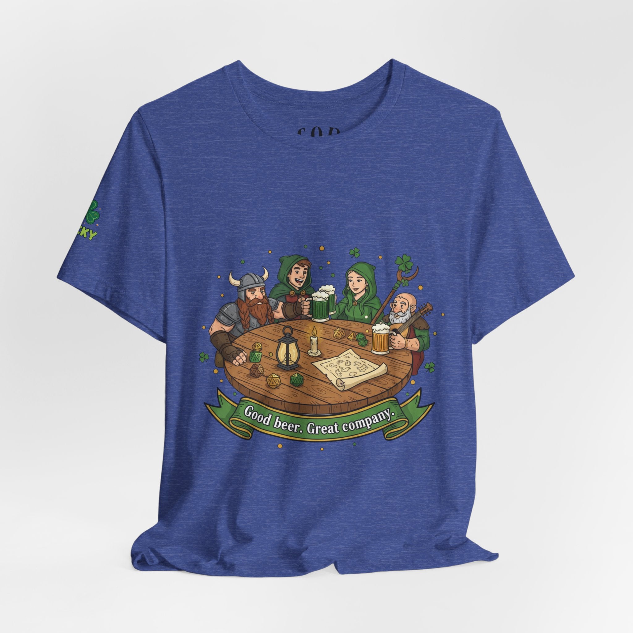D&D Party at Tavern Table T-Shirt | St. Patrick's Day - Fantasy RPG Dice Roleplay Tee