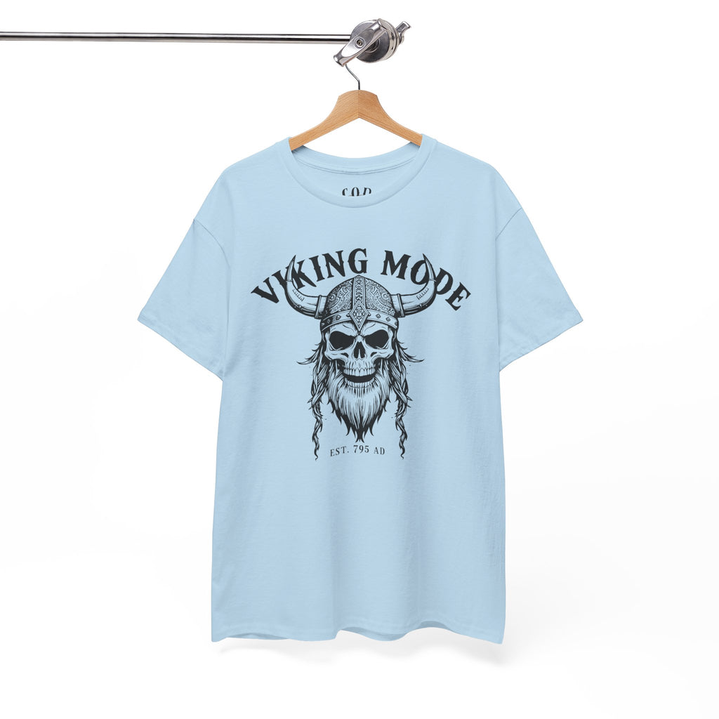 Viking Mode Skull Viking T-shirt | Norse Helmet Skull Graphic Tee