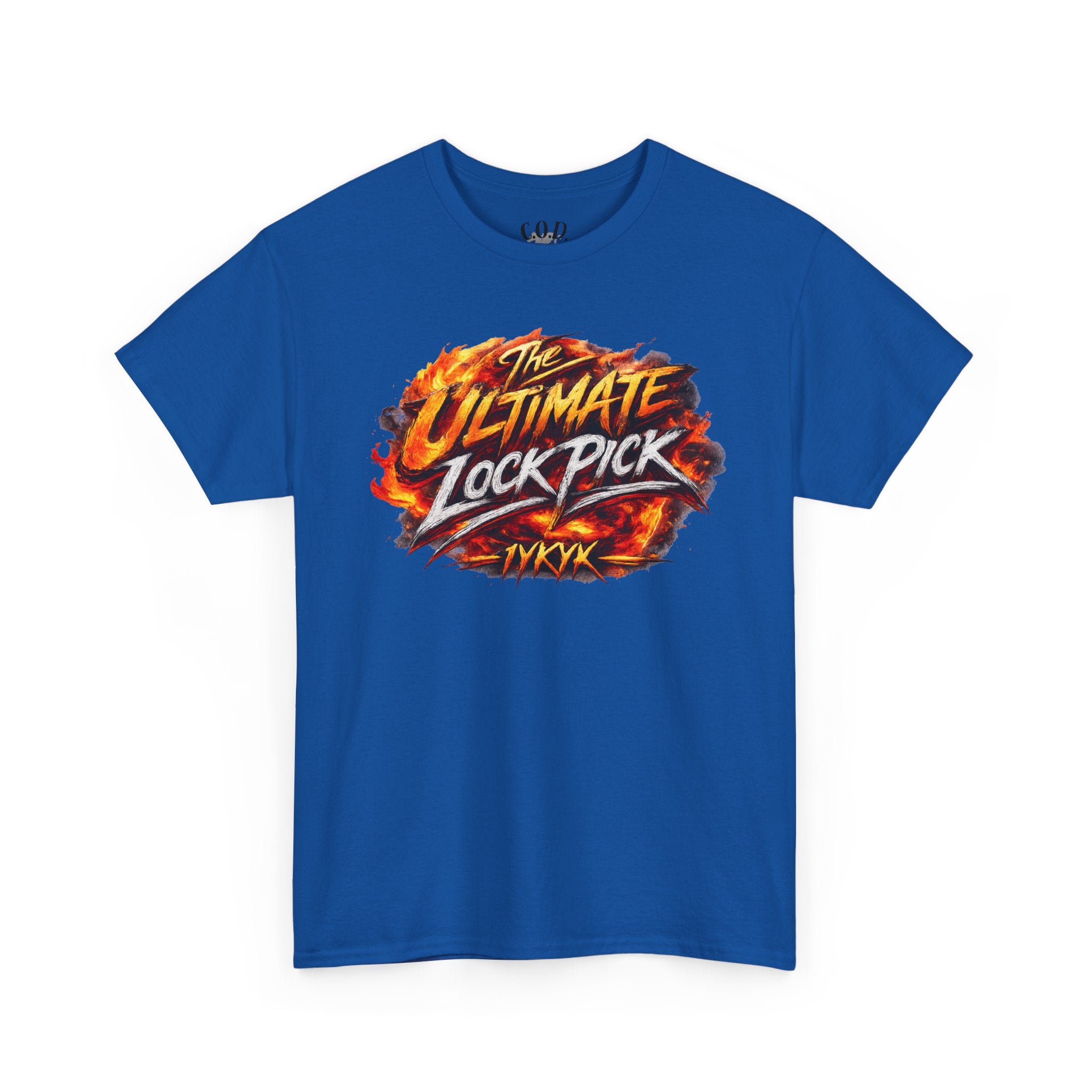 T-Shirt — "Ultimate Lock Pick" Fiery Logo Graphic Tee