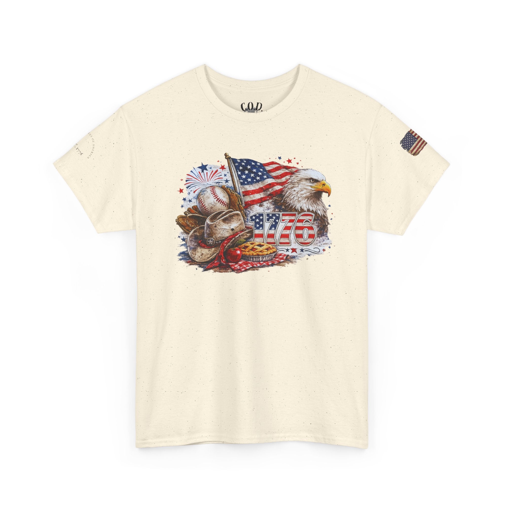 Patriotic Eagle American Flag T-Shirt — USA 1776 Military Tribute Tee