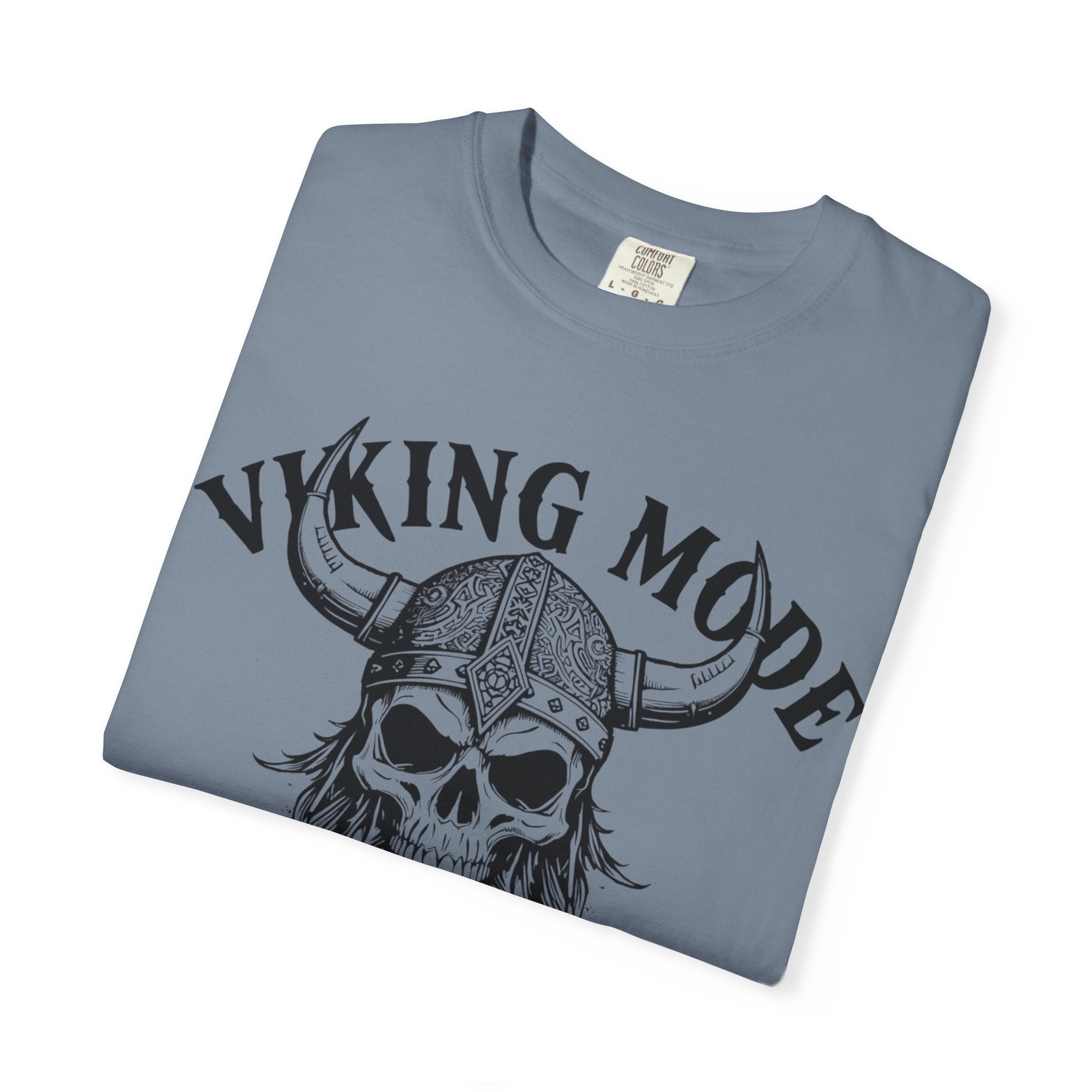 Viking Mode T-Shirt — Skull Viking Helmet Graphic Tee