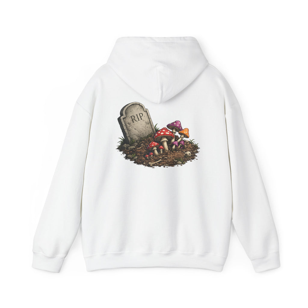Mushroom Skull Hoodie — Gothic Mushroom Graveyard RIP Pullover