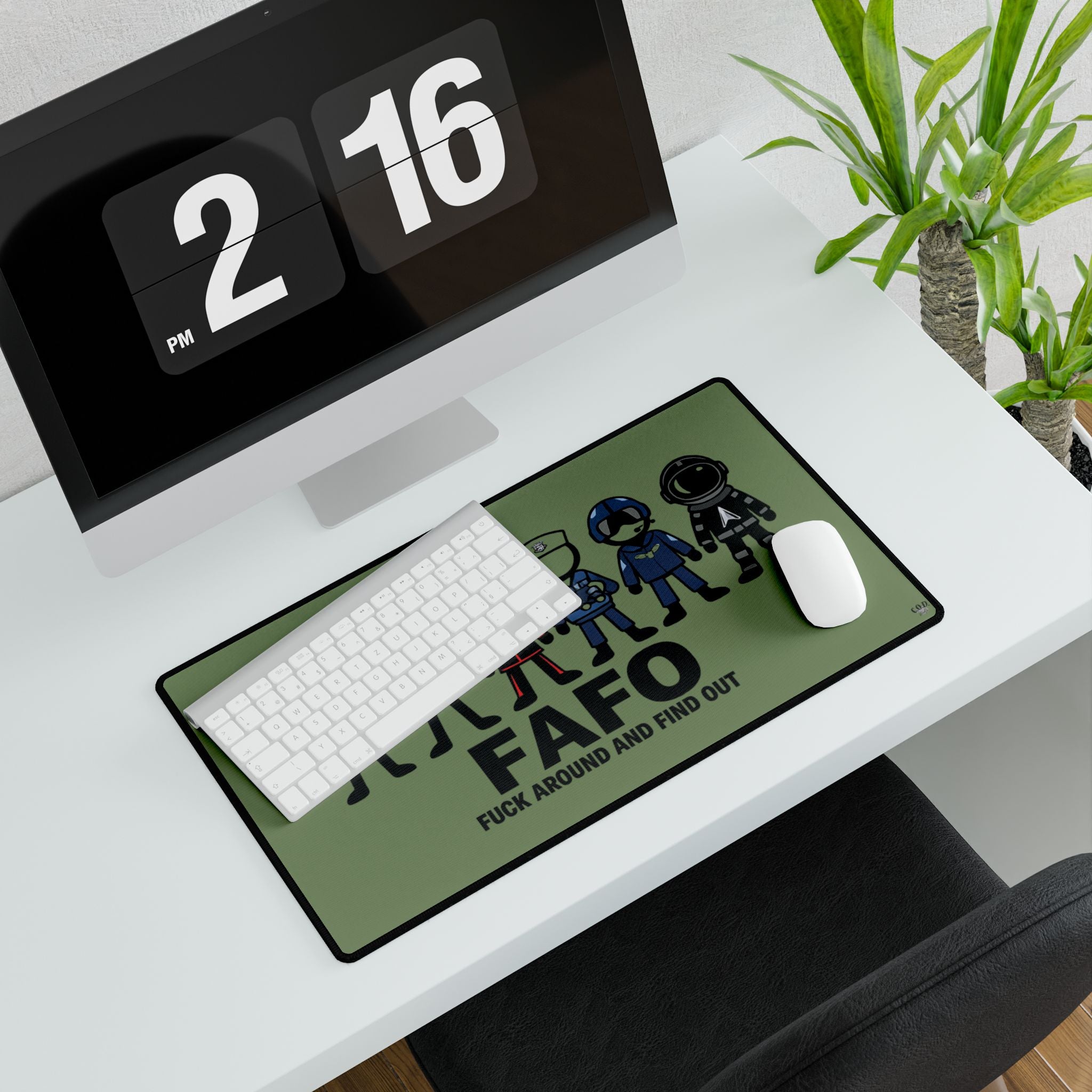 FAFO Military Crew Desk Mat — "Fuck Around and Find Out" Tactical Gaming/Office Mousepad