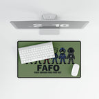 FAFO Military Crew Desk Mat — "Fuck Around and Find Out" Tactical Gaming/Office Mousepad