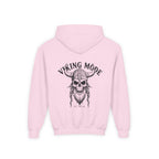 Viking Mode Skull with Horned Helmet Hoodie | Youth Hoodie