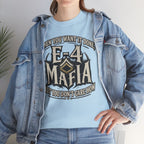 T-Shirt — "E-4 Mafia" Graphic Tee: "When You Want It Done, But You Don’t Care How" Vintage-Style Food Humor
