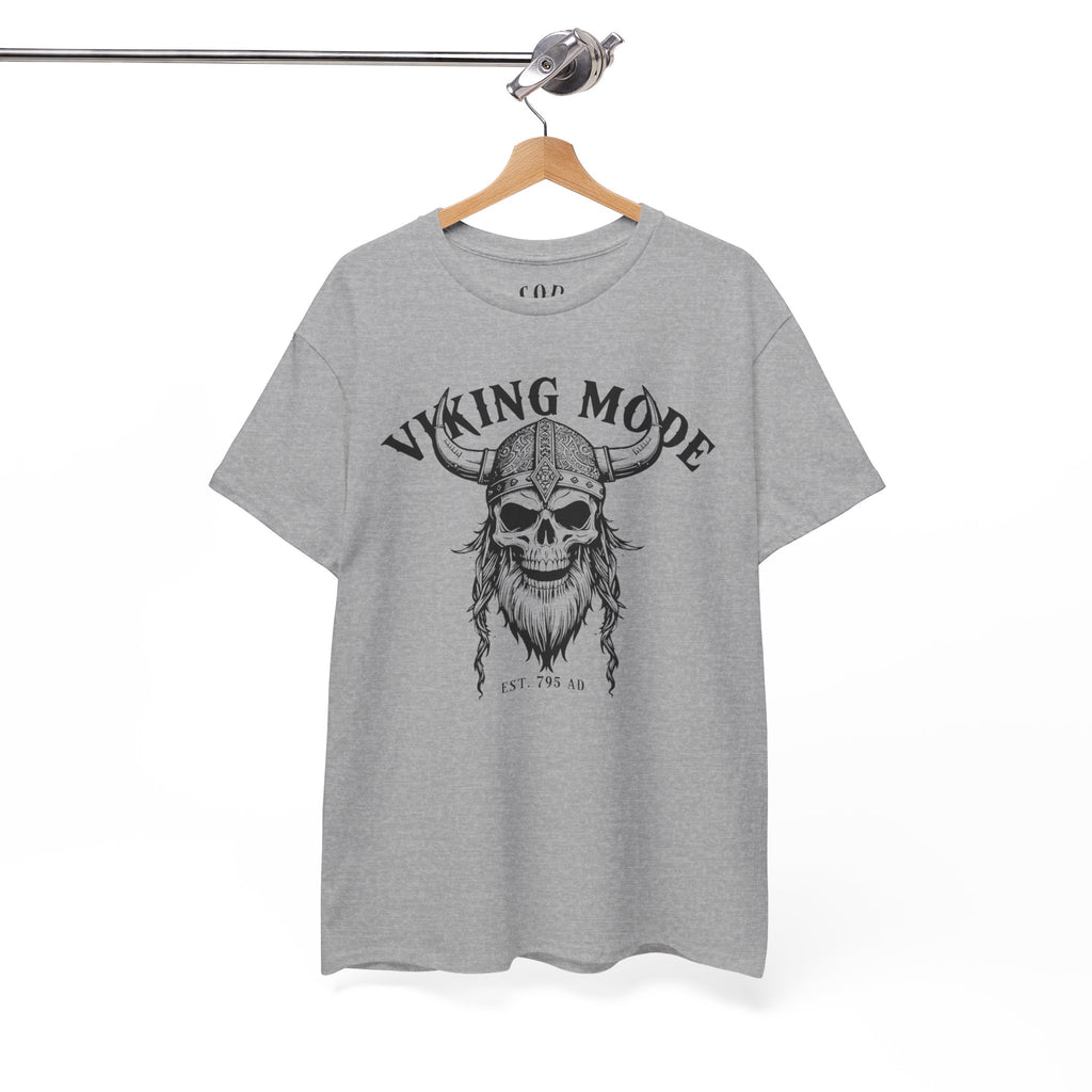 Viking Mode Skull Viking T-shirt | Norse Helmet Skull Graphic Tee
