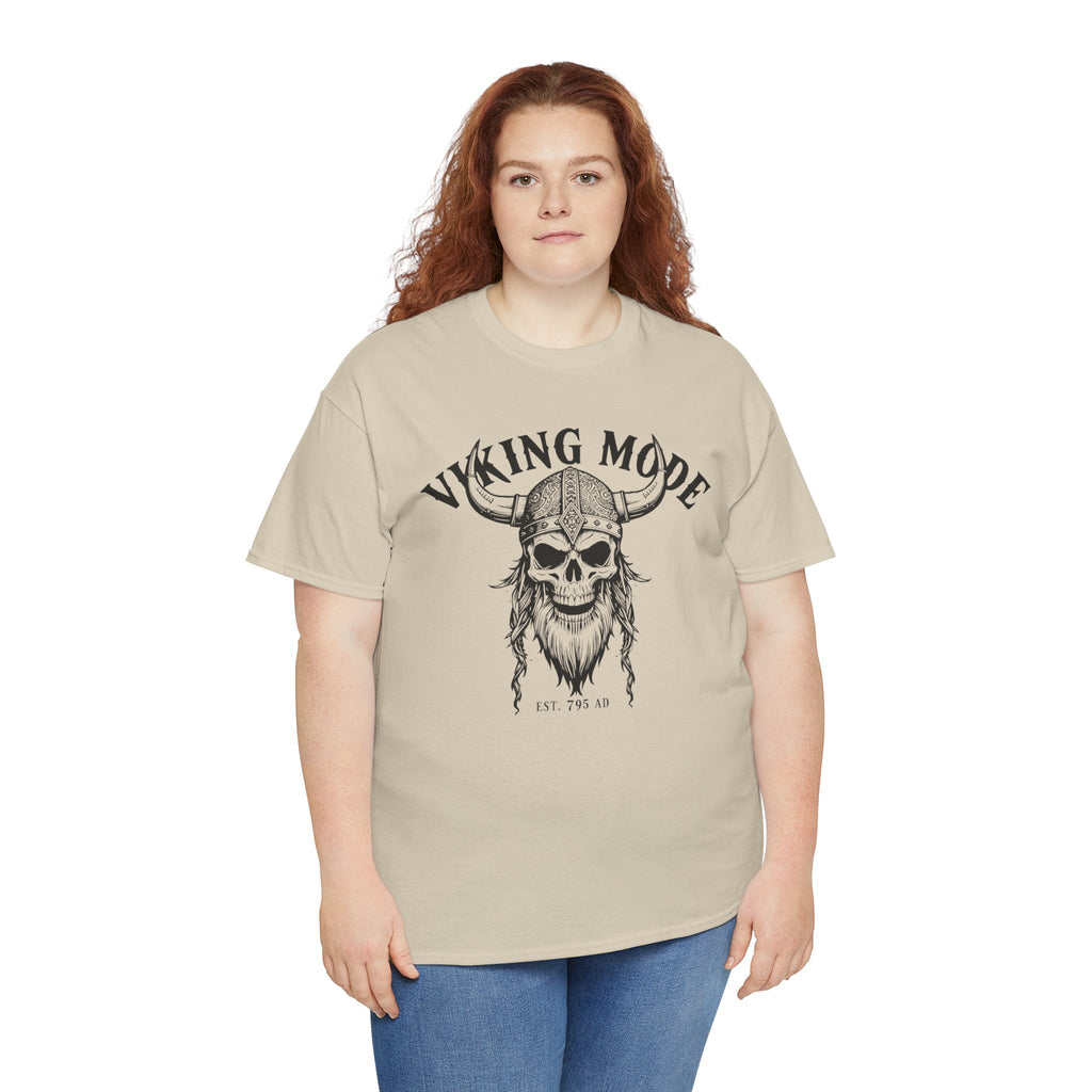 Viking Mode Skull Viking T-shirt | Norse Helmet Skull Graphic Tee