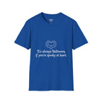 Halloween Bat Heart T-Shirt — "It's Always Halloween If You're Spooky at Heart"