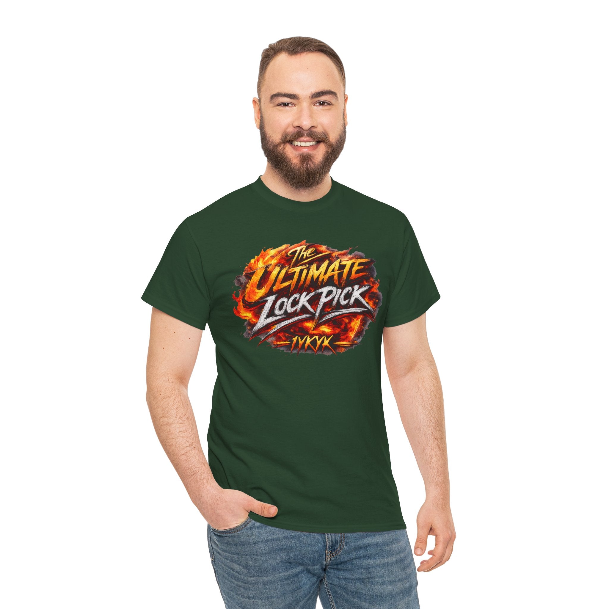 T-Shirt — "Ultimate Lock Pick" Fiery Logo Graphic Tee