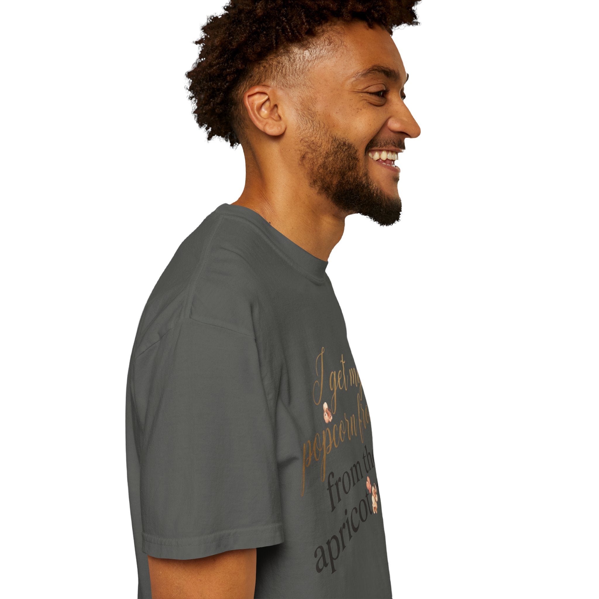 T-Shirt — “I Get My Popcorn From The Apricot Tree” Script Graphic Tee | Hymns | LDS |