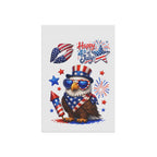 4th of July Patriotic Garden Flag — Eagle with Fireworks & "Happy 4th of July"