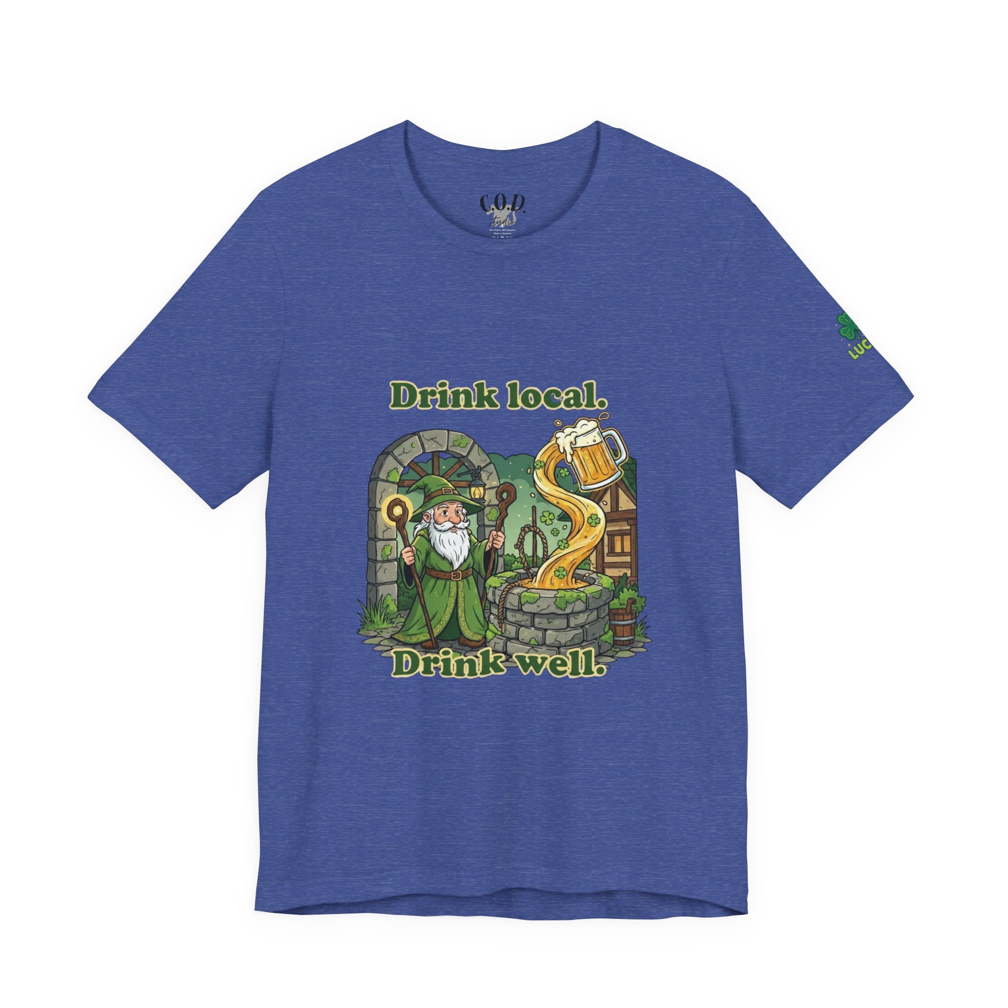Drink local, Drink well T-Shirt | St. Patrick's Day Wizard beer design