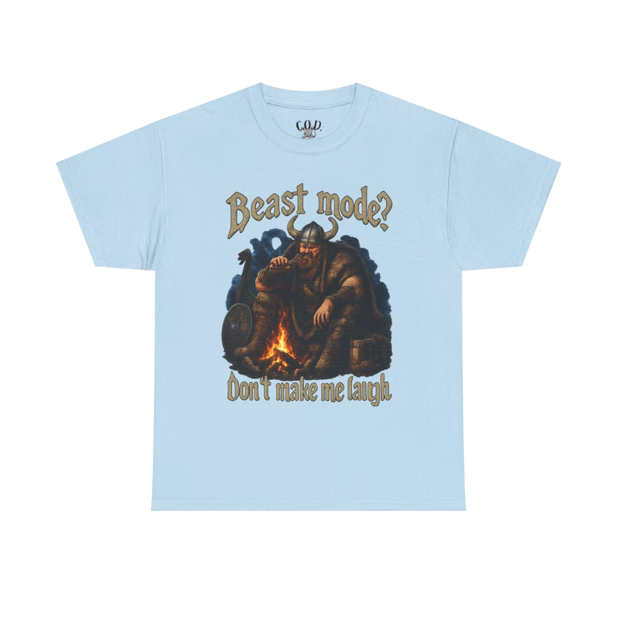 Viking Campfire T-Shirt — "Beast mode? Don’t make me laugh" Graphic Tee