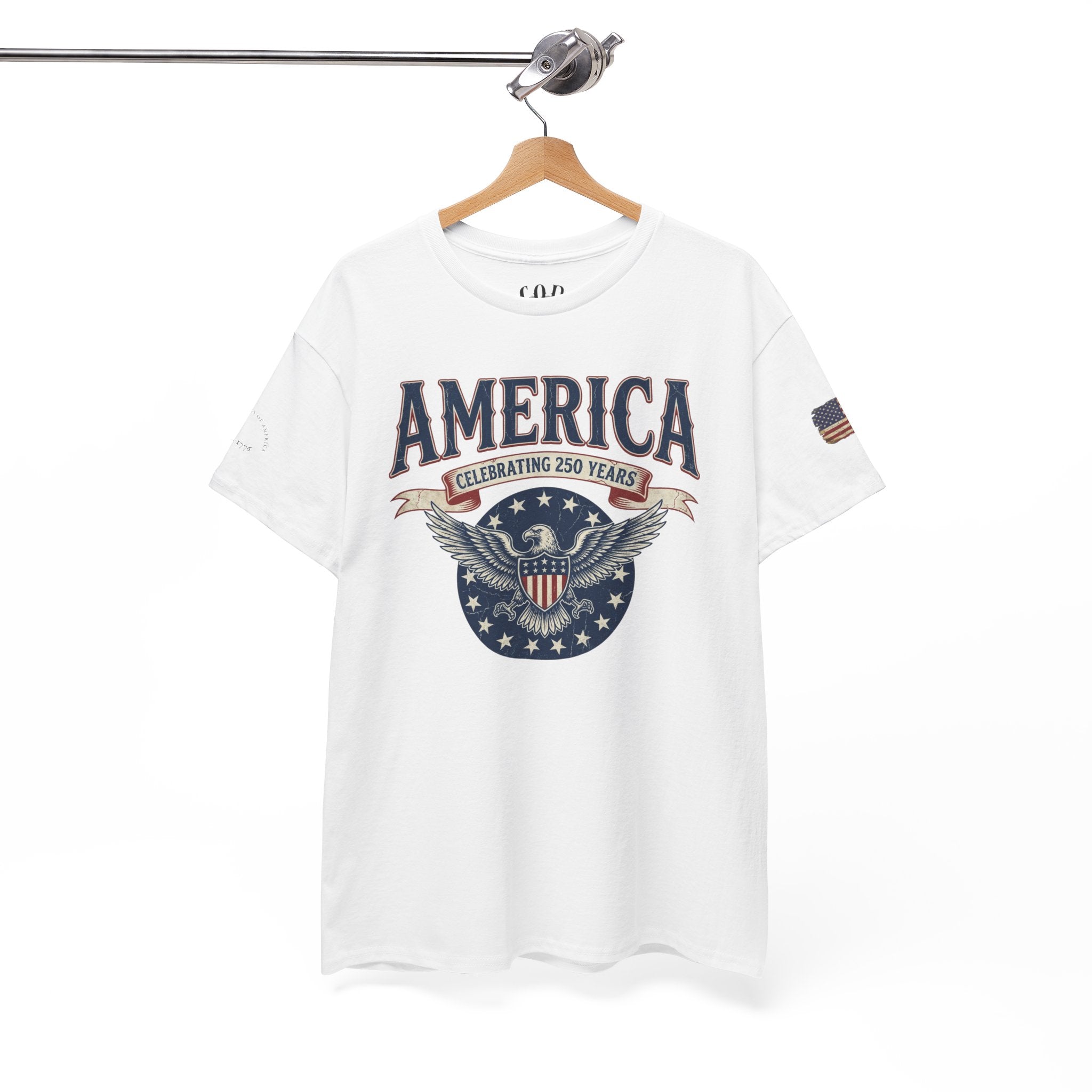 America Patriotic T‑Shirt – "America Celebrating 250 Years" Eagle Emblem