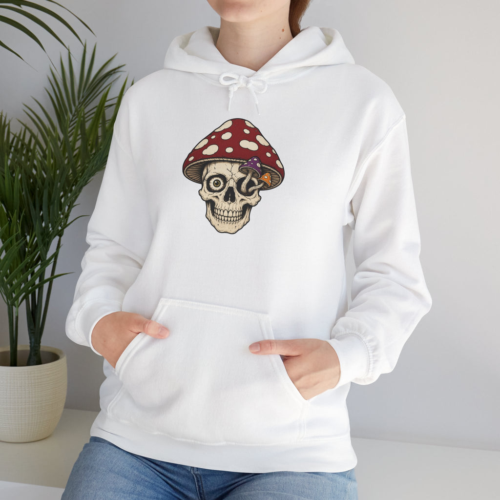 Mushroom Skull Hoodie — Gothic Mushroom Graveyard RIP Pullover