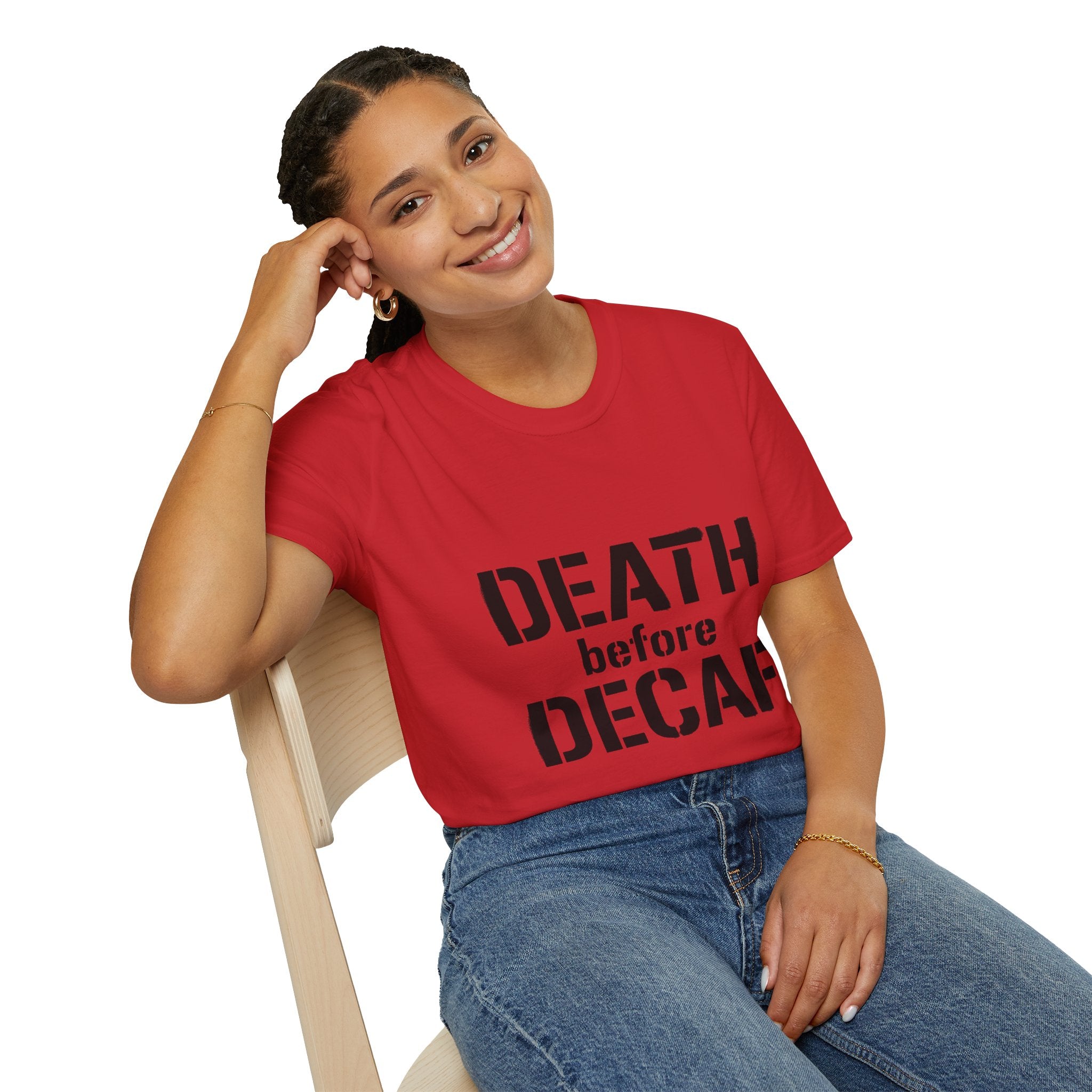 Death Before Decaf T-Shirt — Funny Coffee Lover Tee