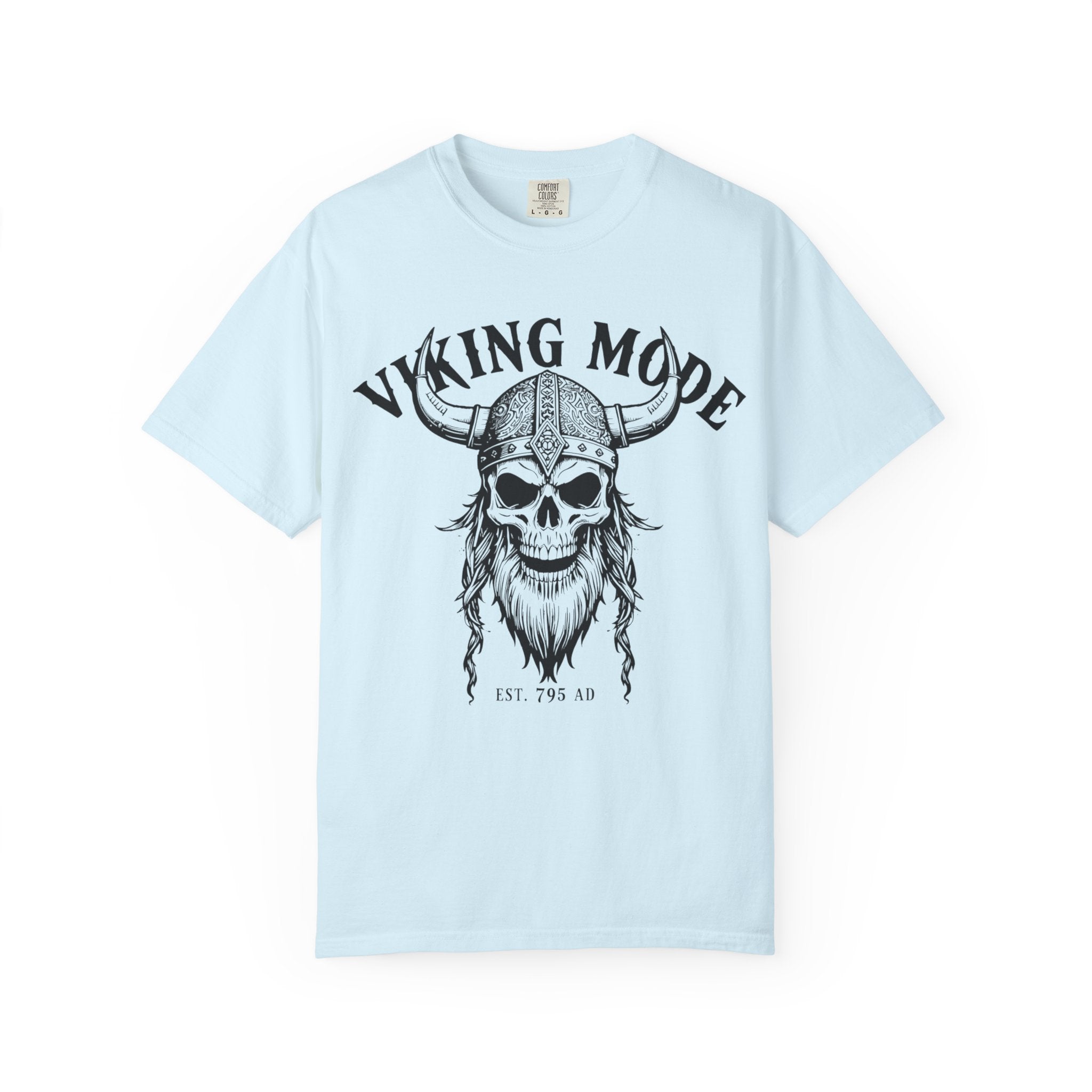 Viking Mode T-Shirt — Skull Viking Helmet Graphic Tee