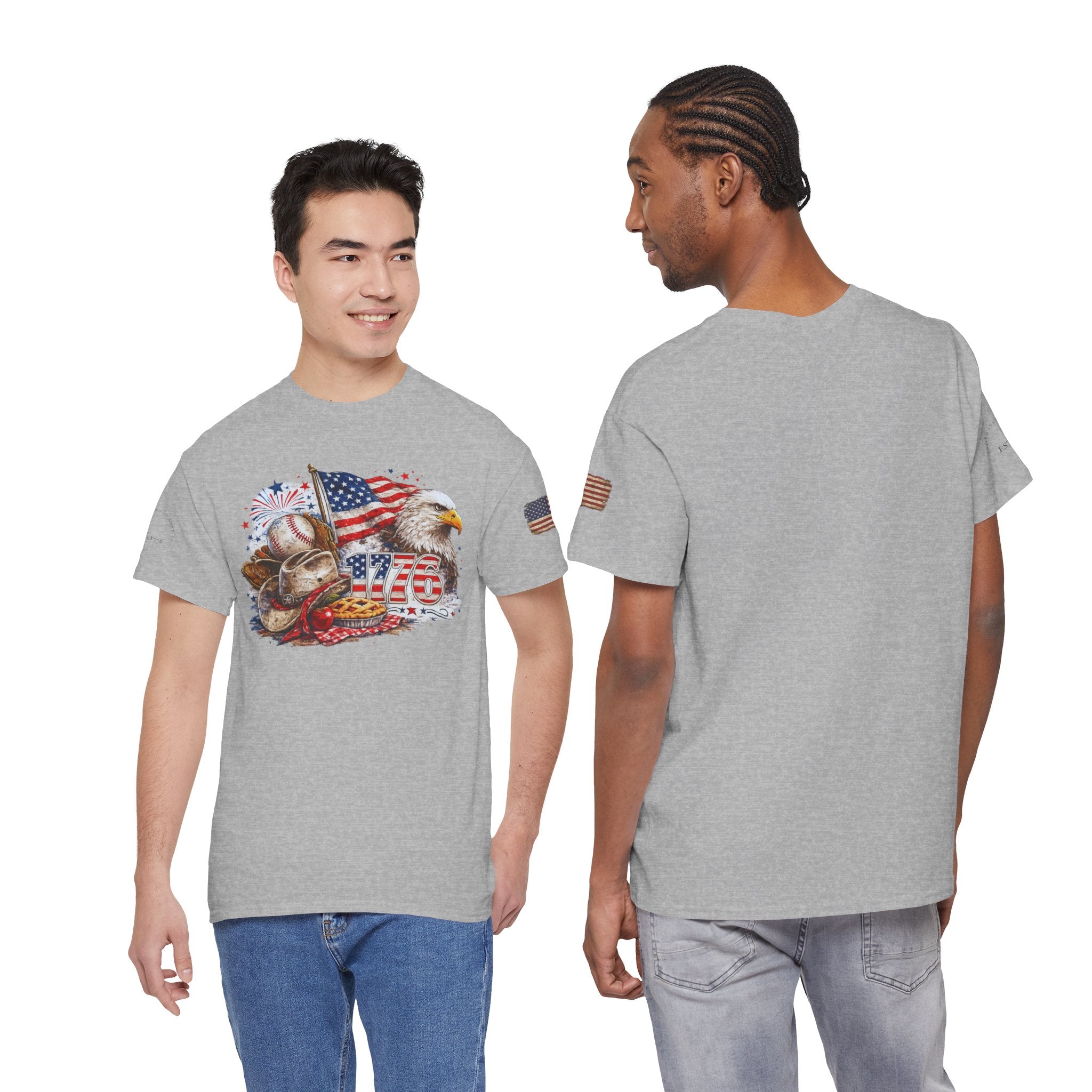 Patriotic Eagle American Flag T-Shirt — USA 1776 Military Tribute Tee