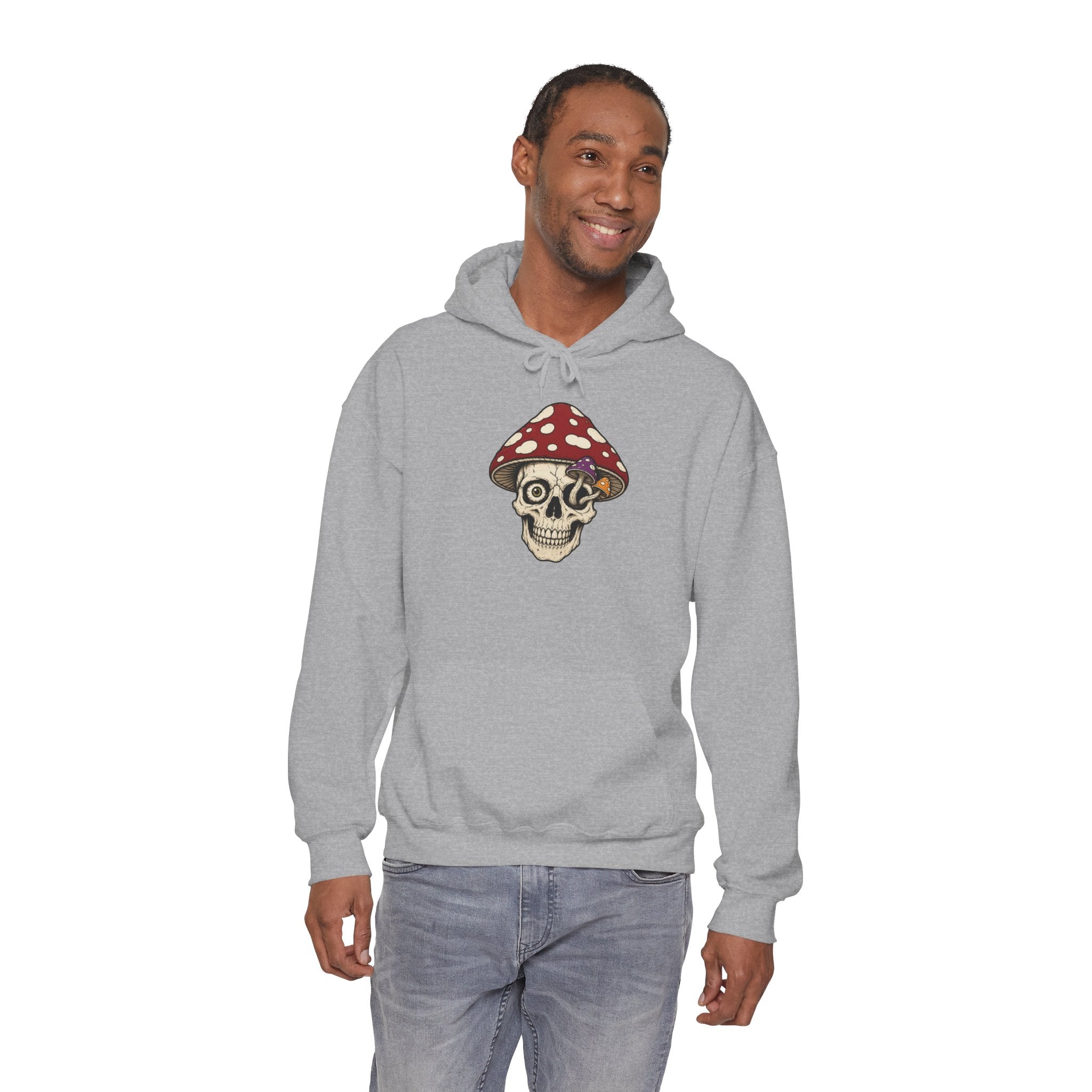 Mushroom Skull Hoodie — Gothic Mushroom Graveyard RIP Pullover