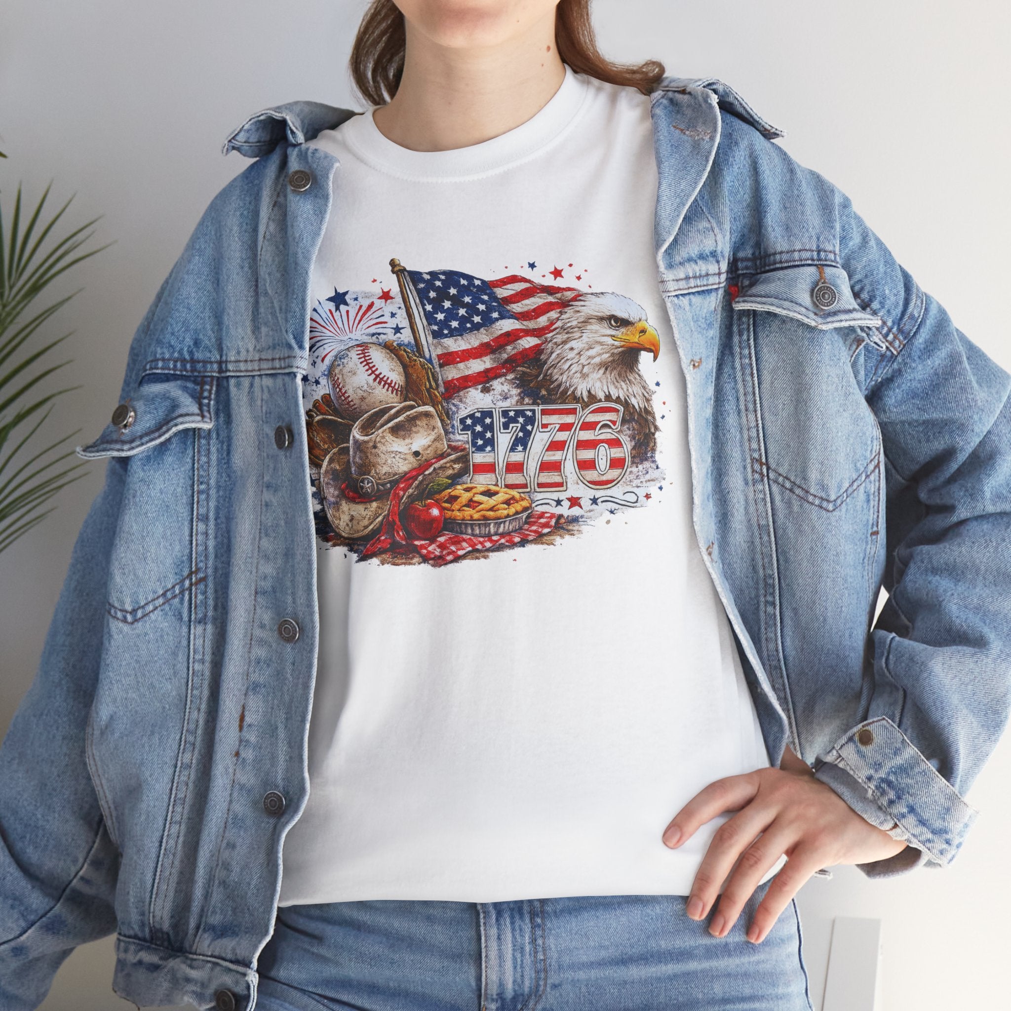 Patriotic Eagle American Flag T-Shirt — USA 1776 Military Tribute Tee