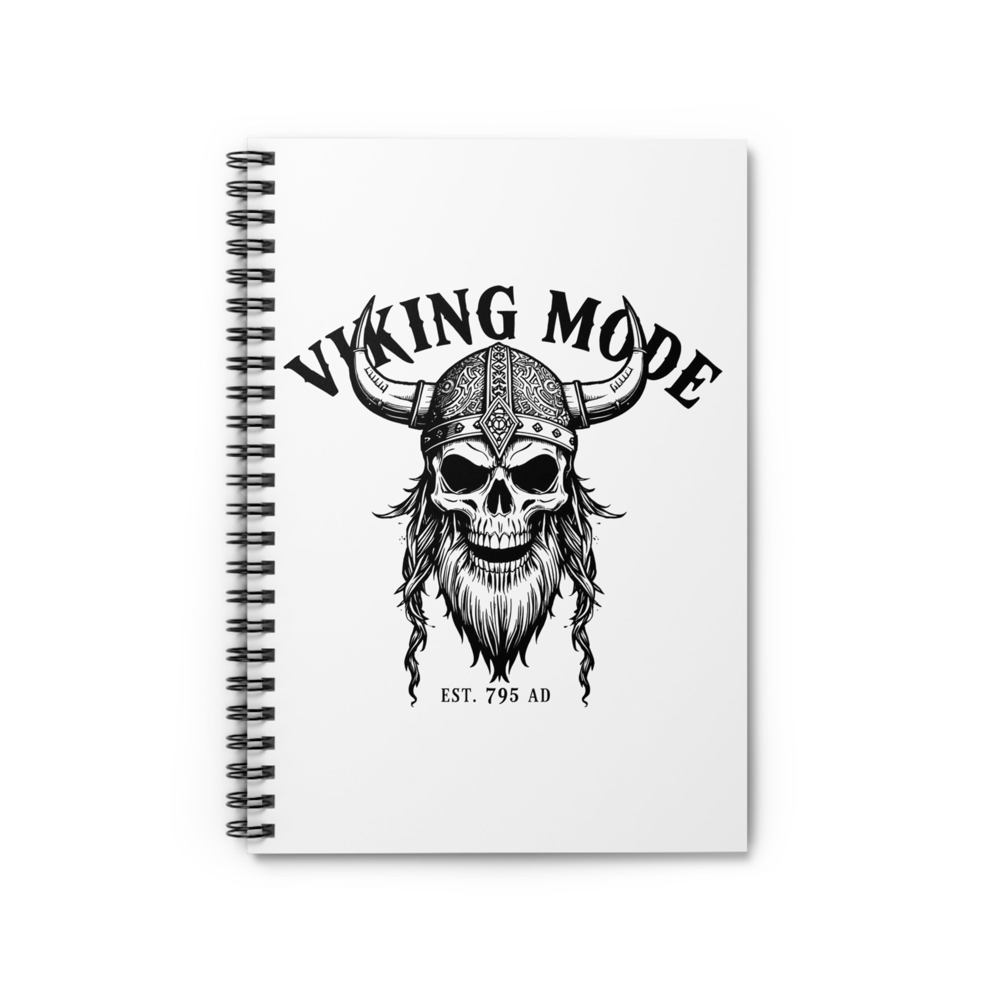 Viking Mode Skull Helmet Spiral Notebook | Ruled Journal