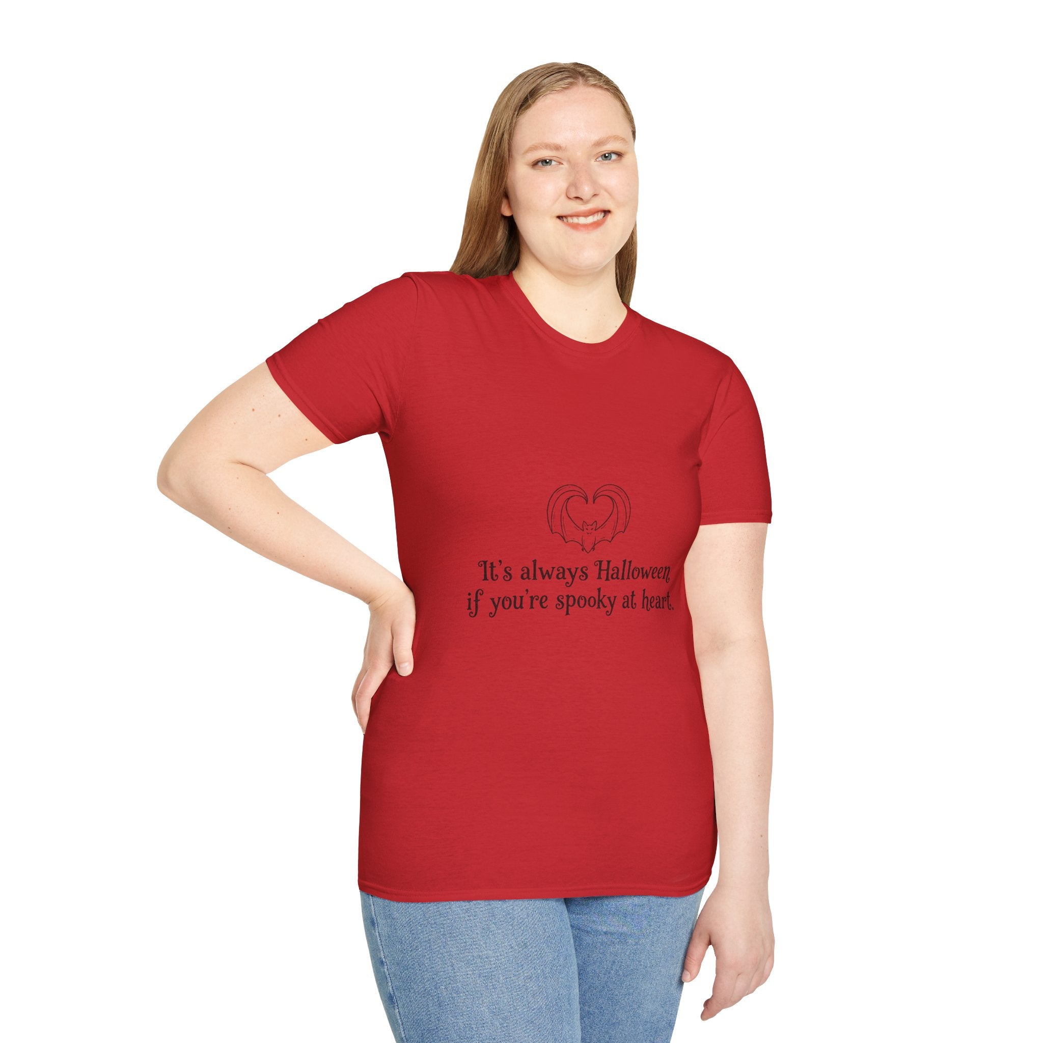 Halloween Bat Heart T-Shirt — "It's Always Halloween If You're Spooky at Heart"