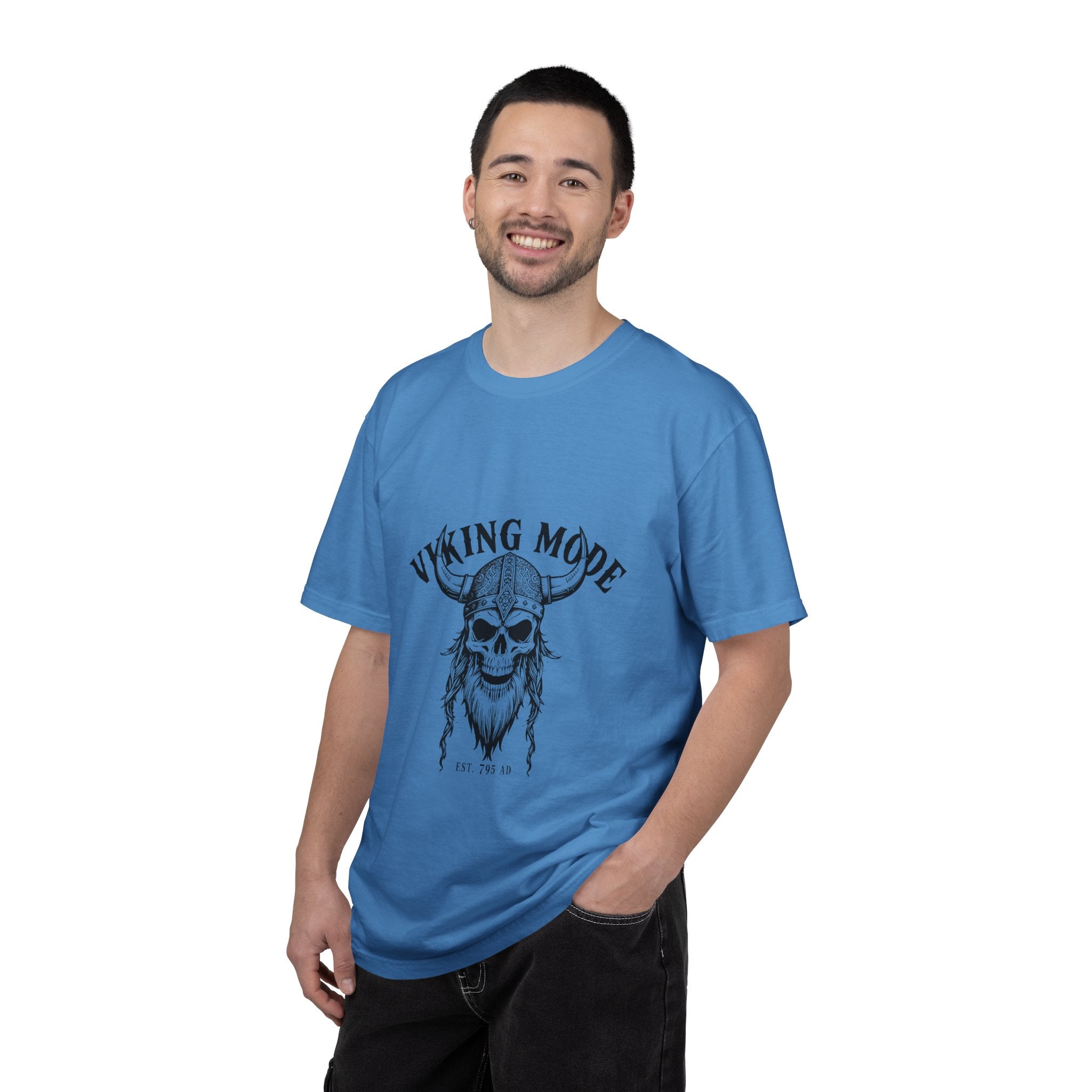 Viking Mode Skull Viking T-shirt | Norse Helmet Skull Graphic Tee