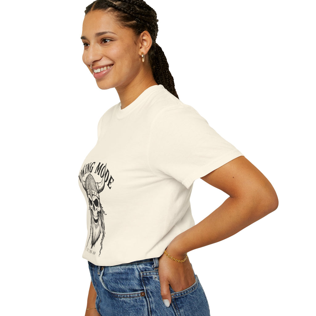 Viking Mode Skull Viking T-shirt | Norse Helmet Skull Graphic Tee