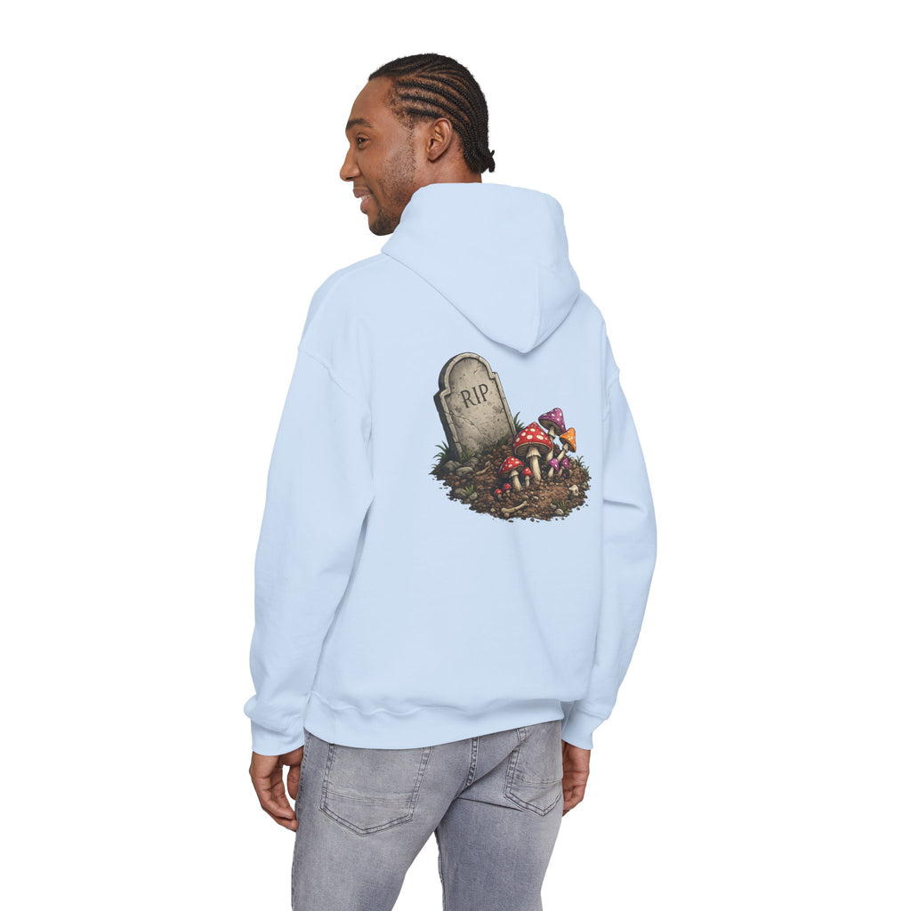 Mushroom Skull Hoodie — Gothic Mushroom Graveyard RIP Pullover