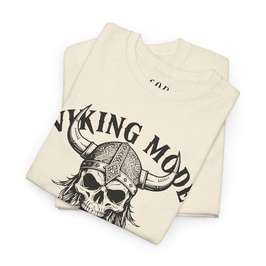 Viking Mode Skull Viking T-shirt | Norse Helmet Skull Graphic Tee