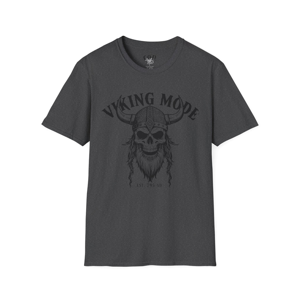 Viking Mode T-Shirt — Skull Horned Helmet Graphic