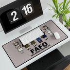 FAFO Desk Mat – Vintage Rosie & Women in Uniform Gaming/Office Mouse Pad ("Fuck Around and Find Out")