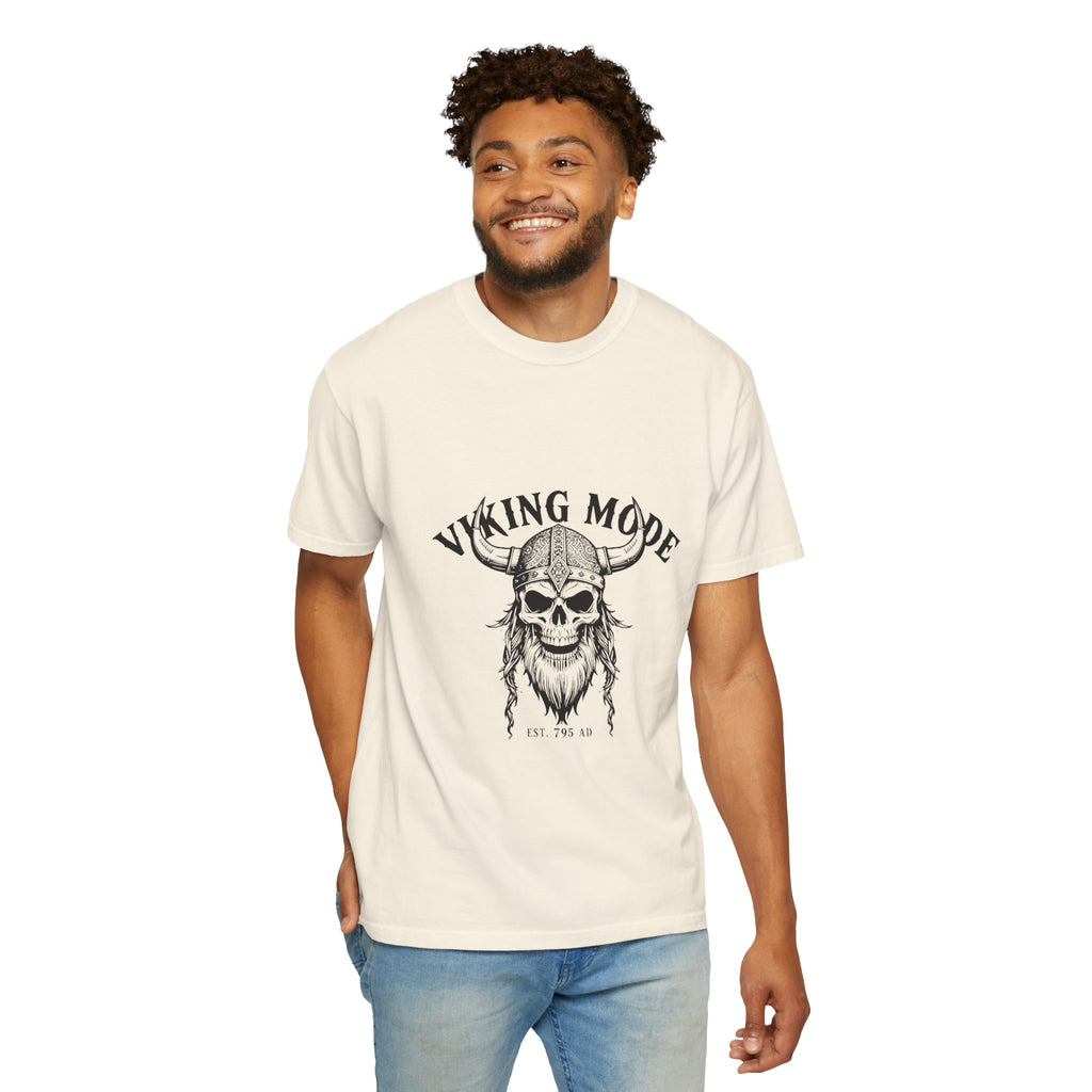 Viking Mode Skull Viking T-shirt | Norse Helmet Skull Graphic Tee