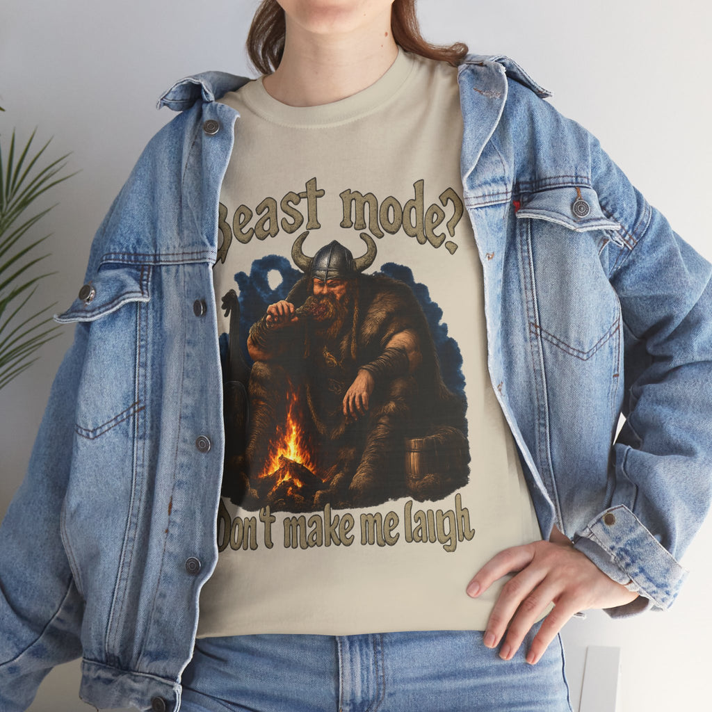 Viking Campfire T-Shirt — "Beast mode? Don’t make me laugh" Graphic Tee