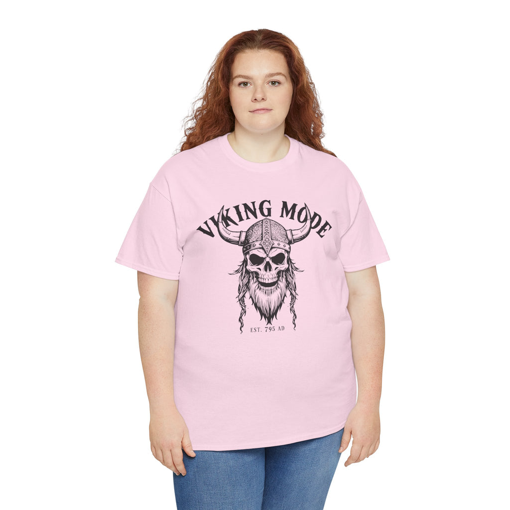 Viking Mode Skull Viking T-shirt | Norse Helmet Skull Graphic Tee