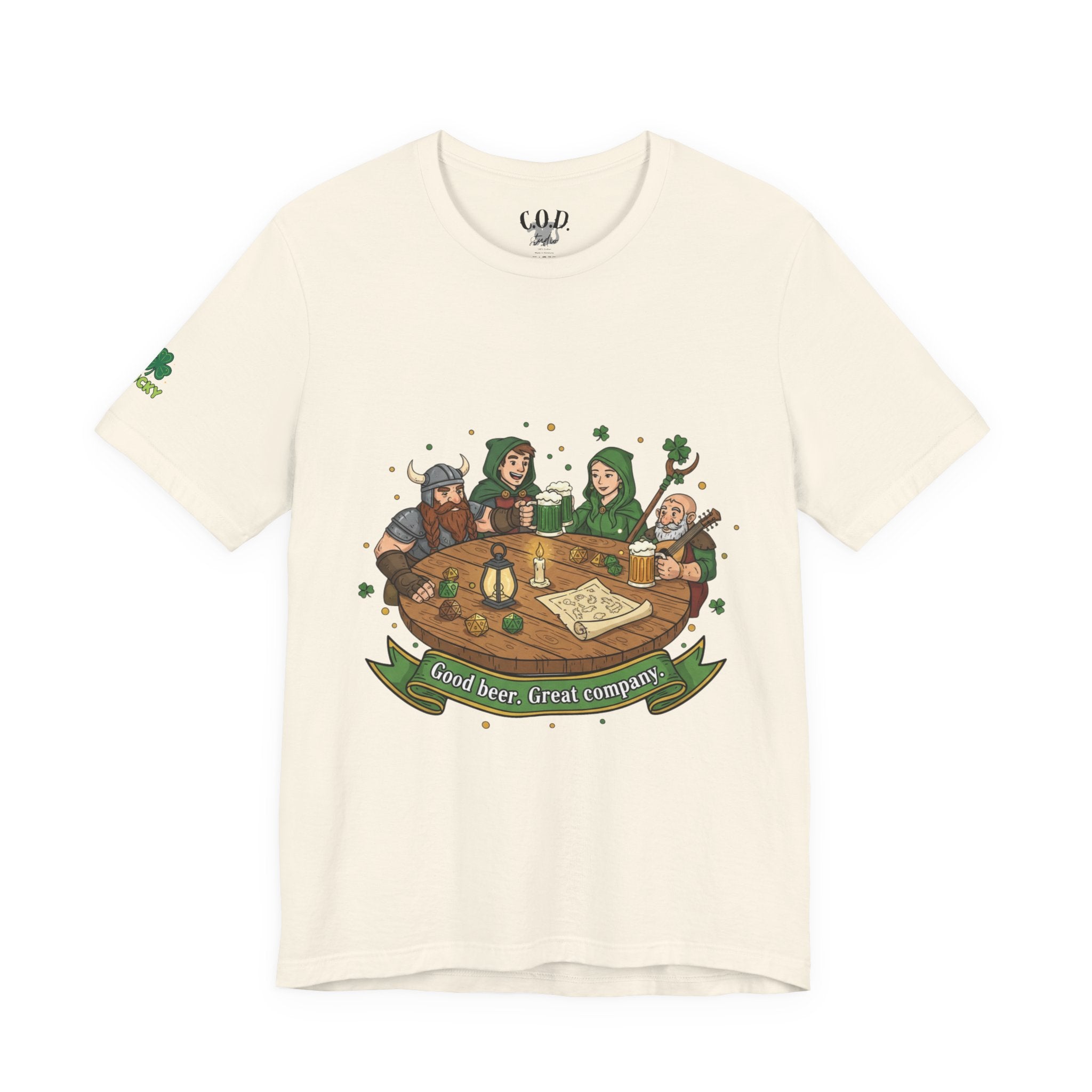 D&D Party at Tavern Table T-Shirt | St. Patrick's Day - Fantasy RPG Dice Roleplay Tee