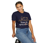 T-Shirt — “I Get My Popcorn From The Apricot Tree” Script Graphic Tee | Hymns | LDS |
