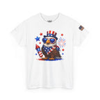 Patriotic Eagle Tee — 4th of July Uncle Sam Hat & Firework Graphic