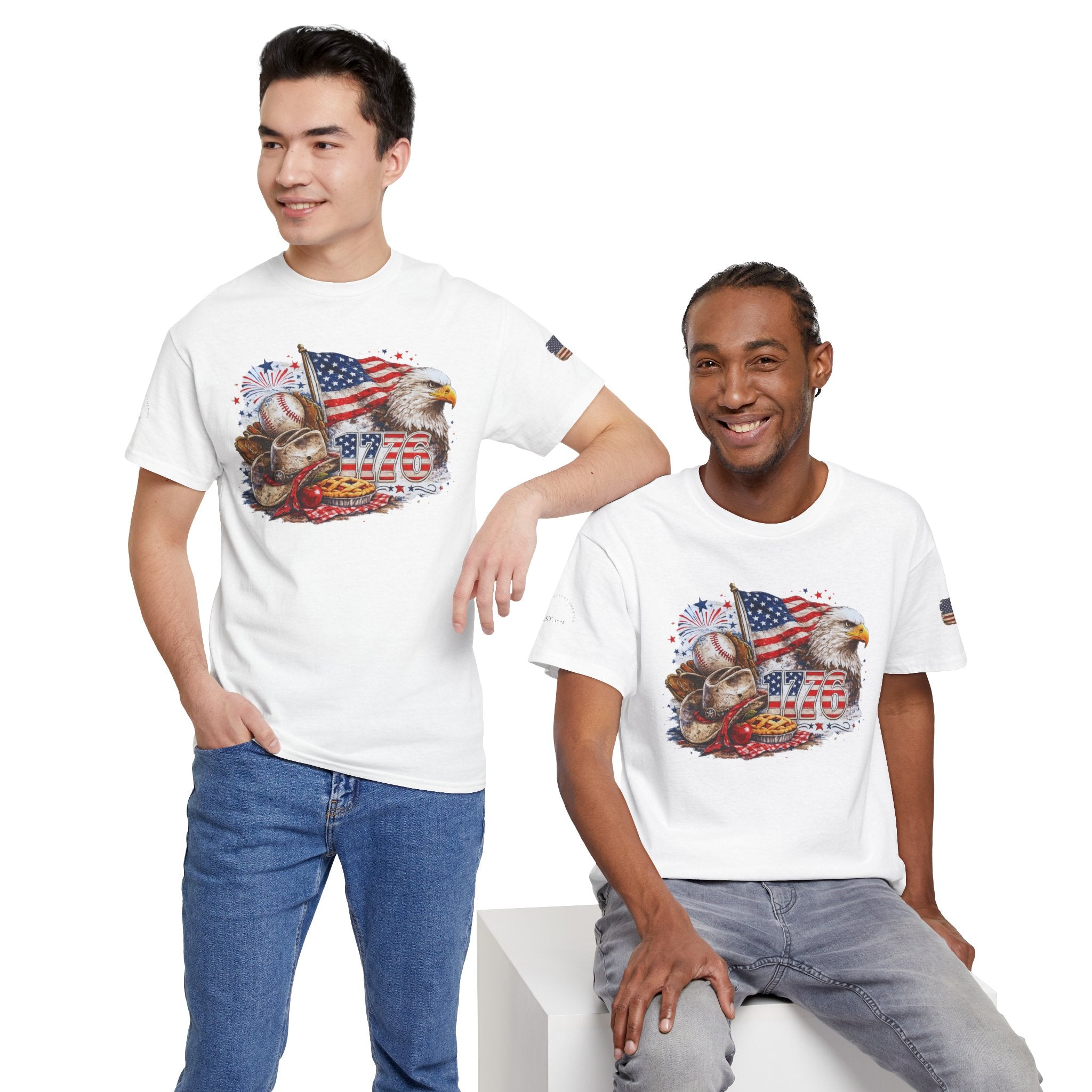 Patriotic Eagle American Flag T-Shirt — USA 1776 Military Tribute Tee