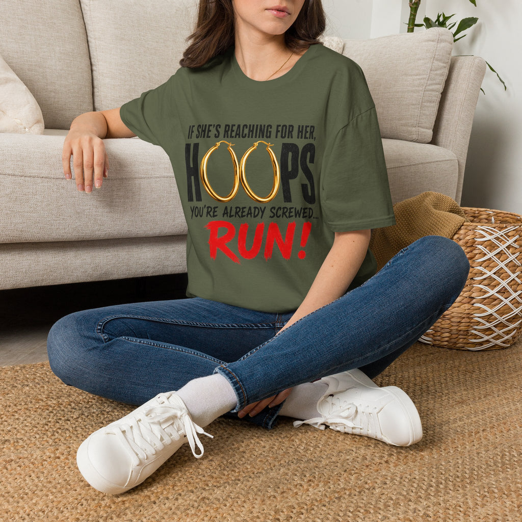 T-Shirt — "If She's Reaching for Her Hoops" Graphic Tee