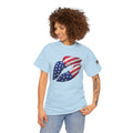 American Flag Kiss T‑Shirt – Patriotic USA Lip Print Tee for 4th of July