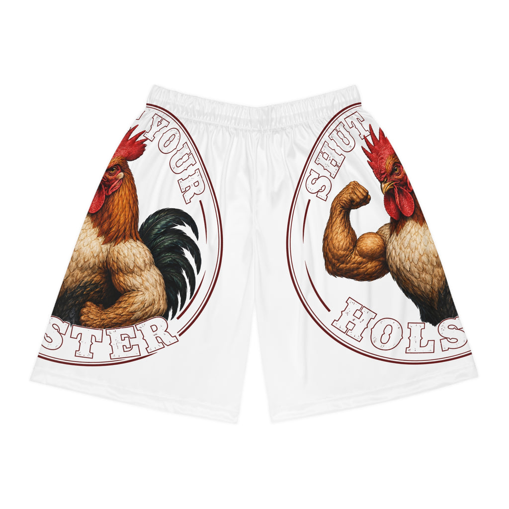 Rooster Hustle Basketball Shorts – Muscle Rooster Graphic AOP Athletic Shorts