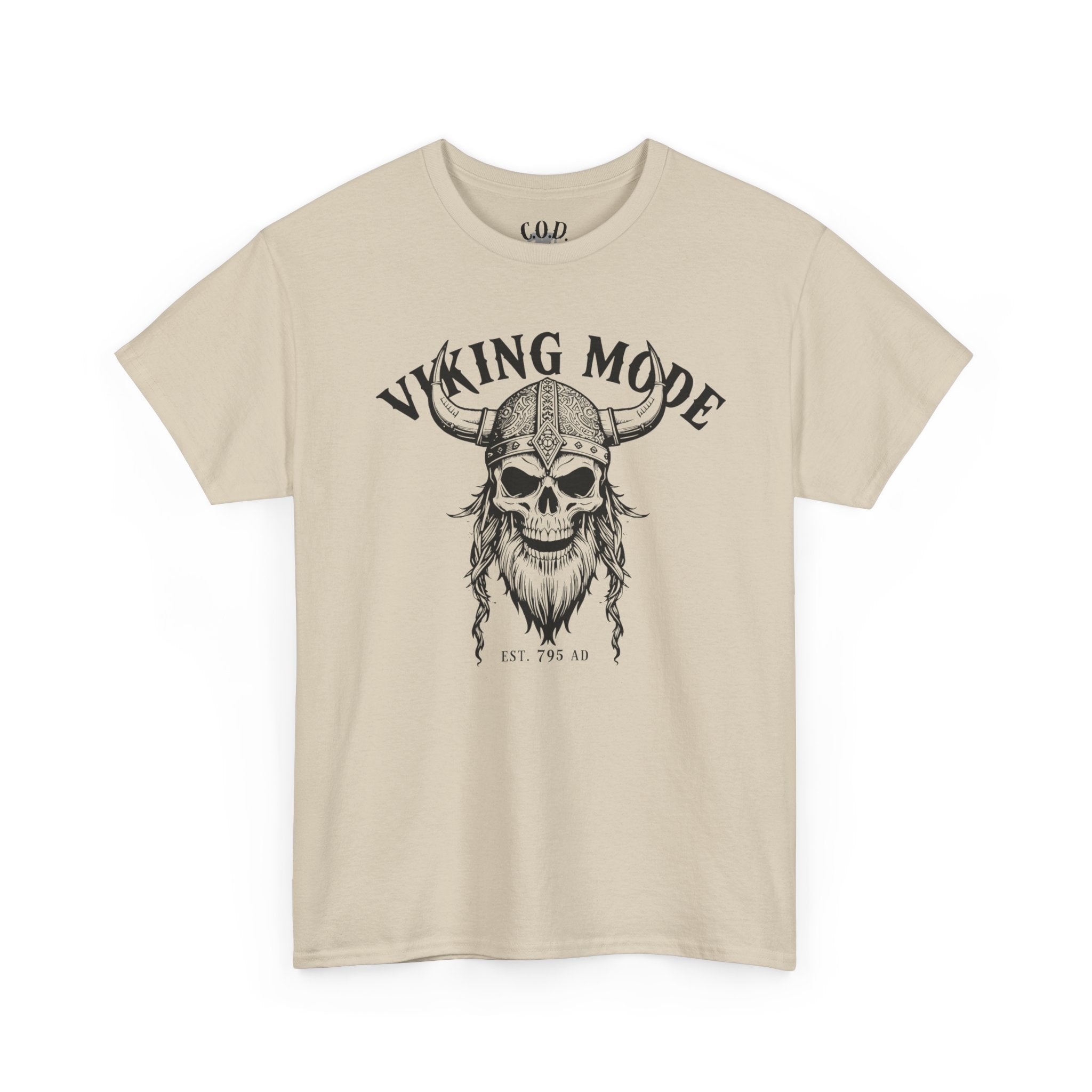 Viking Mode Skull Viking T-shirt | Norse Helmet Skull Graphic Tee