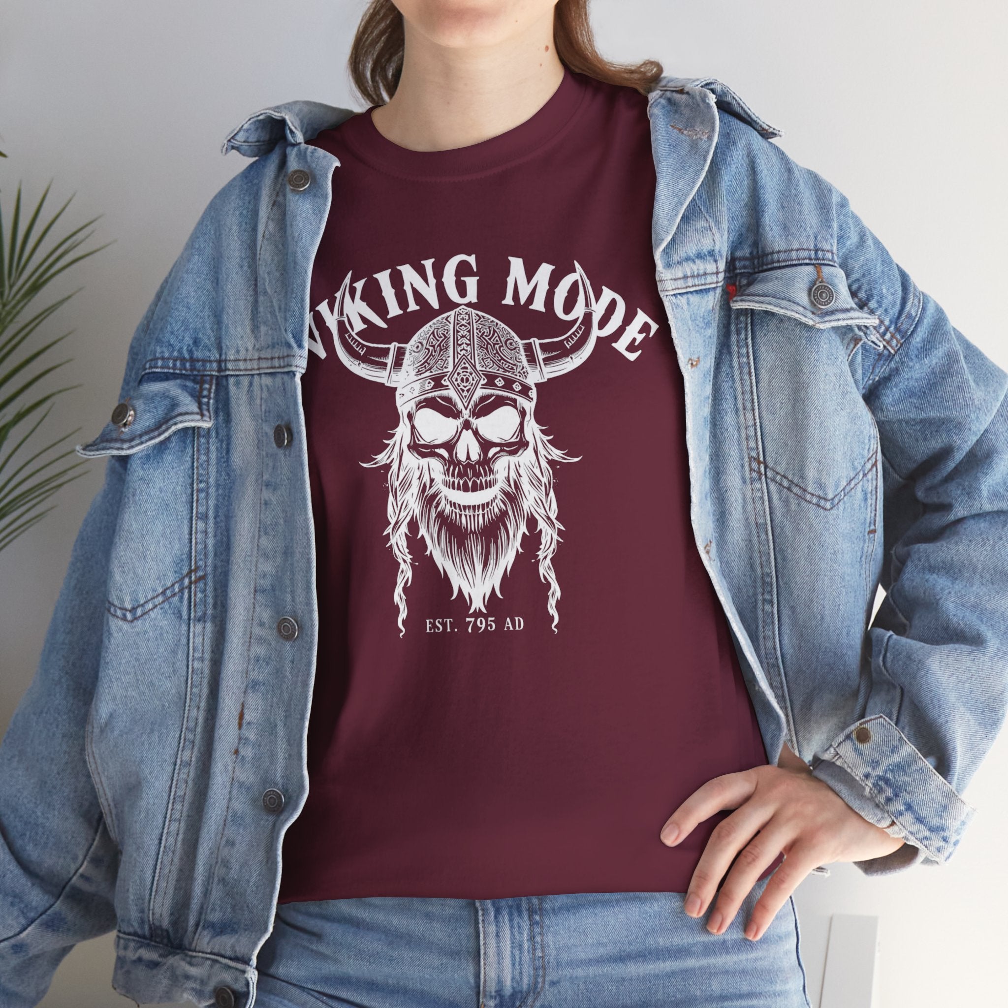 Viking Mode Skull Viking T-shirt | Norse Helmet Skull Graphic Tee